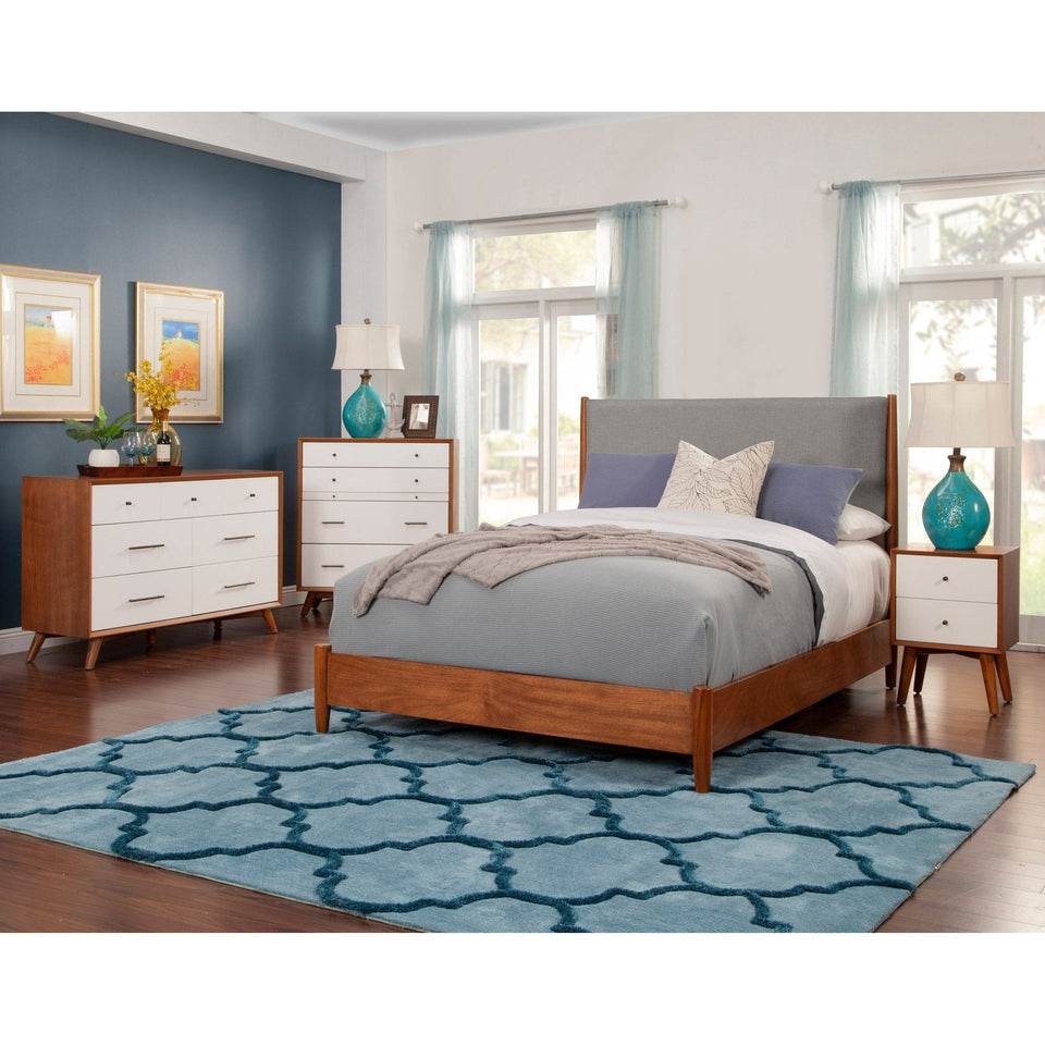 Flynn Panel Bed, Acorn/Grey - PlushBeds