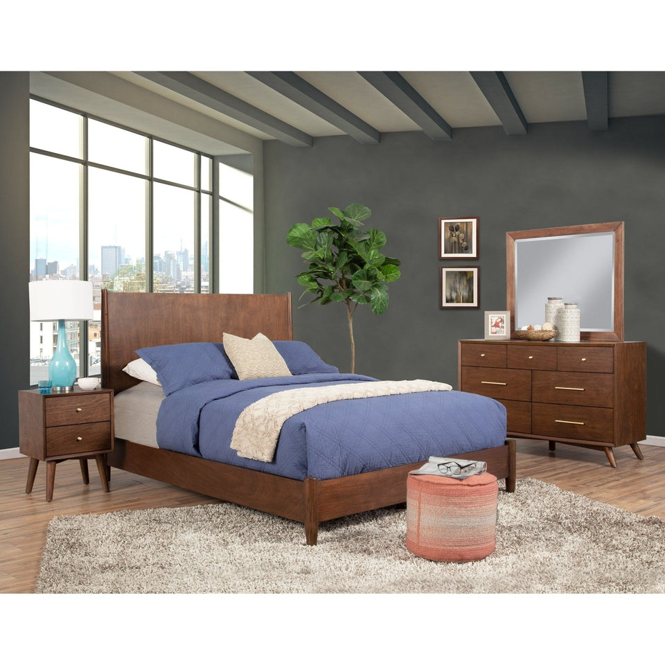 Flynn Panel Bed, Walnut - PlushBeds