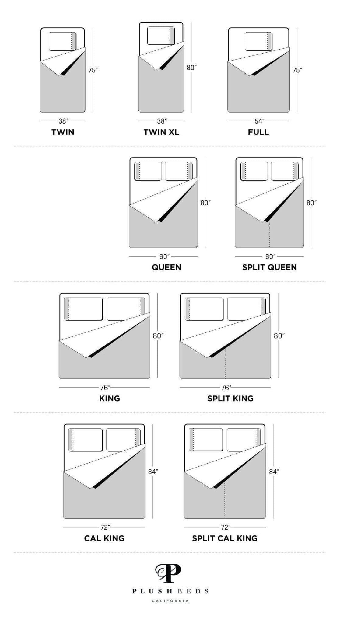 mattress size chart